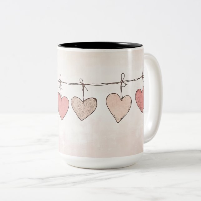 Tasse 2 Couleurs Personalized Valentine Coffee Mug (Devant droit)