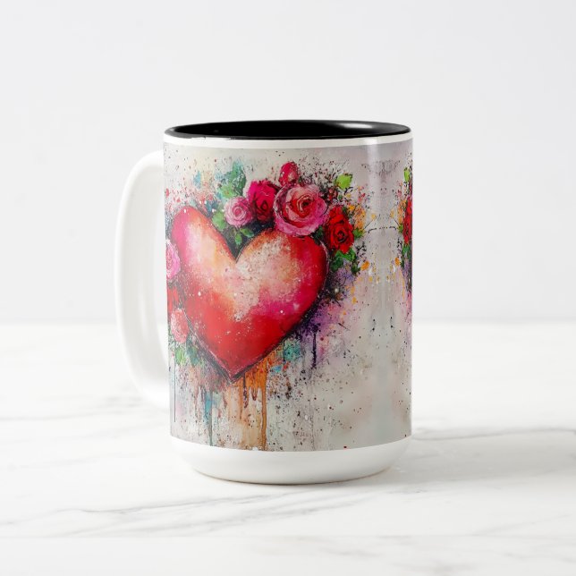 Tasse 2 Couleurs Personalized Valentine Coffee Mug (Devant gauche)