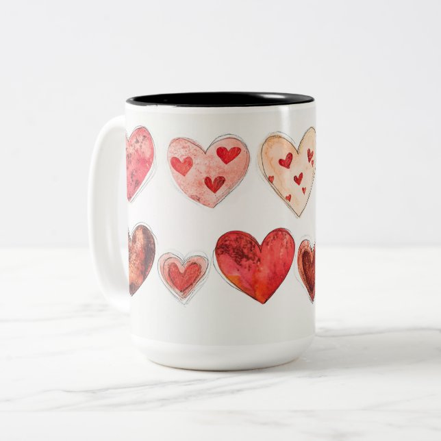 Tasse 2 Couleurs Personalized Valentine Coffee Mug (Devant gauche)