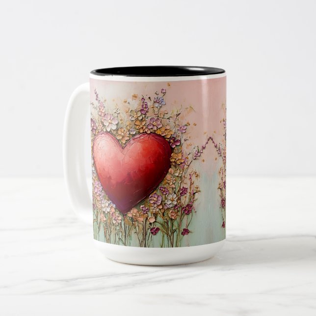 Tasse 2 Couleurs Personalized Valentine Coffee Mug (Devant gauche)