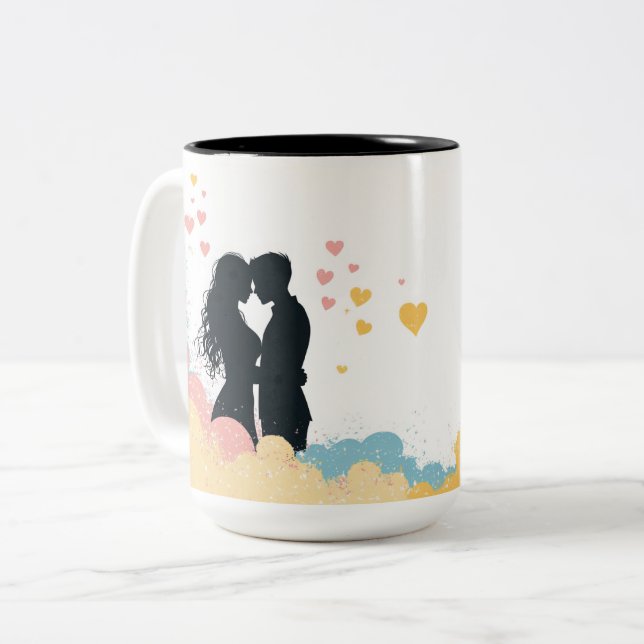 Tasse 2 Couleurs Personalized Valentine Coffee Mug (Devant gauche)
