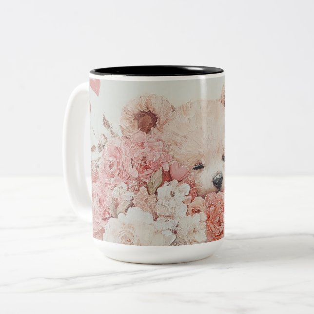 Tasse 2 Couleurs Personalized Valentine Coffee Mug, Custom Valentin (Devant gauche)