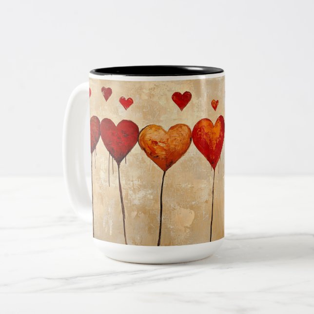 Tasse 2 Couleurs Personalized Valentine Coffee Mug, Custom Valentin (Devant gauche)