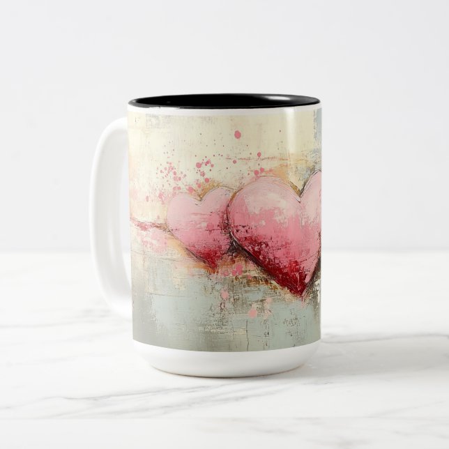 Tasse 2 Couleurs Personalized Valentine Coffee Mug, Custom Valentin (Devant gauche)