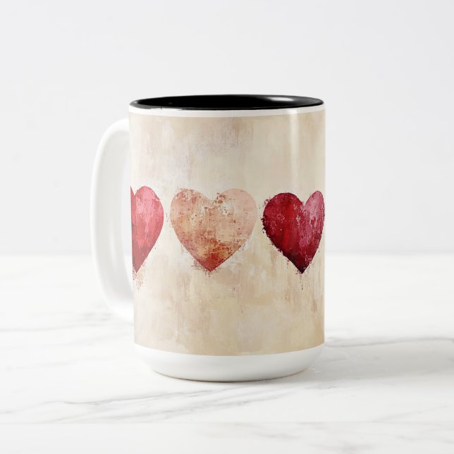 Tasse 2 Couleurs Personalized Valentine Coffee Mug, Custom Valentin (Devant gauche)