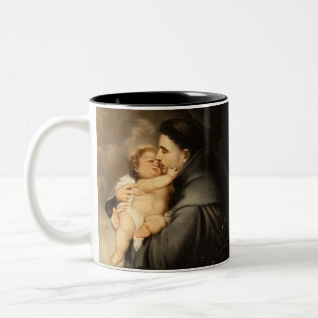 Tasse 2 Couleurs Personnalisable Saint Anthony (Gauche)