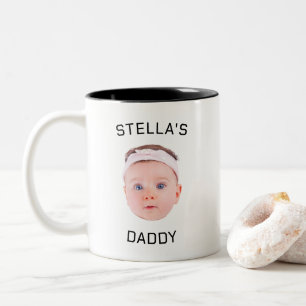 Tasse 2 Couleurs Personnalisé Baby Face Photo Papa Cadeau