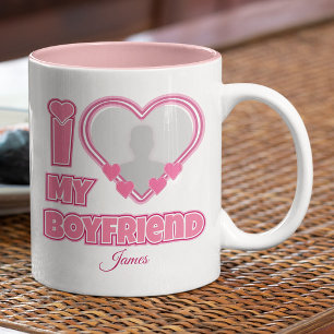 Tasse 2 Couleurs Personnalisé J'aime mon petit ami – Ajouter une ph