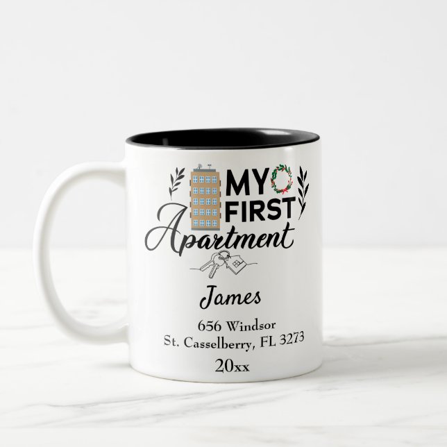 Tasse 2 Couleurs Personnalisé Mon Premier Appartement 2022 (Gauche)