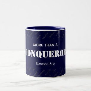 Tasse 2 Couleurs Personnalisé PLUS QU'UN CONQUÉRANT chrétien