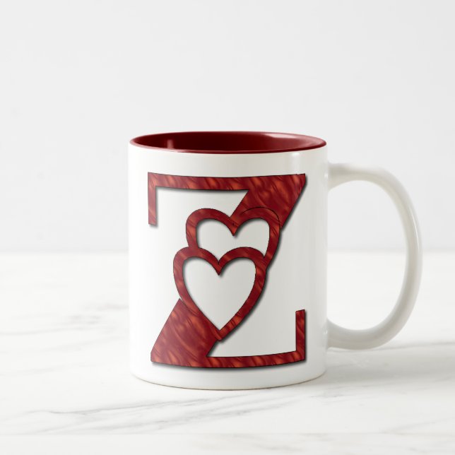 TASSE 2 COULEURS PERSONNALISEZ LE NOM DE LA LETTRE (Z) (Droit)
