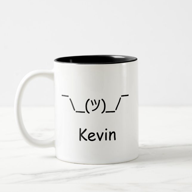 Tasse 2 Couleurs Personne haussant Shruggie (Gauche)