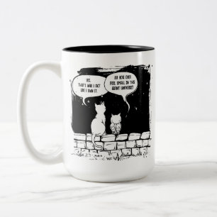 Tasse 2 Couleurs Perspective de chat cosmique Art de chat drôle