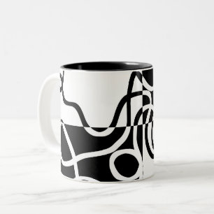 Tasse 2 Couleurs Persuasion linéaire II : noir et blanc Abstrait