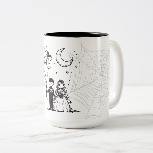 Tasse 2 Couleurs Petit Couple Effrayant (Devant droit)
