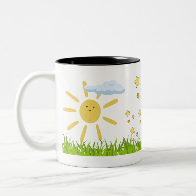 Tasse 2 Couleurs petit dinosaure gai (Gauche)