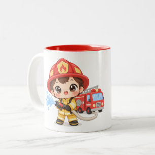 Tasse 2 Couleurs Petit pompier courageux