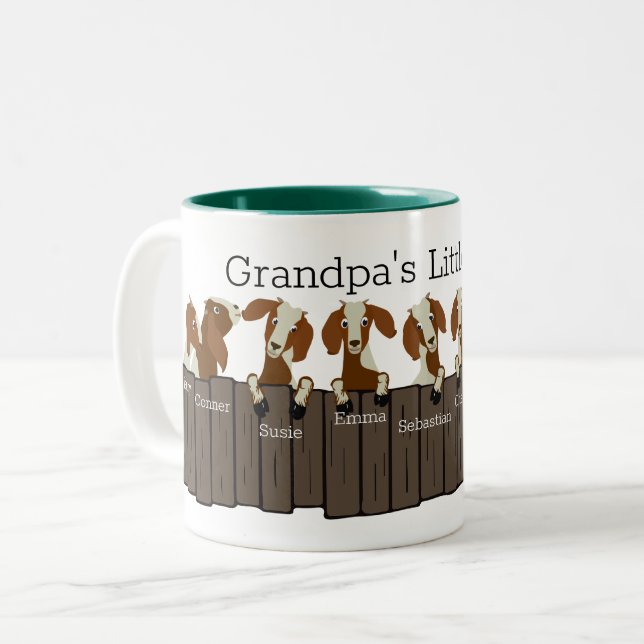 Tasse 2 Couleurs Petit troupeau de chèvres des Grandpas (Devant gauche)