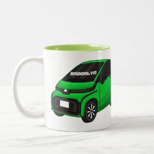 Tasse 2 Couleurs Petite voiture verte mignonne de taille micro
