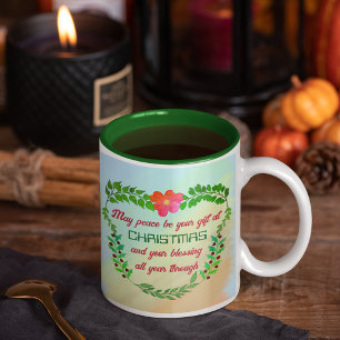 TASSE 2 COULEURS PEUT-ÊTRE QUE LA PAIX SOIT VOTRE CADEAU À NOËL
