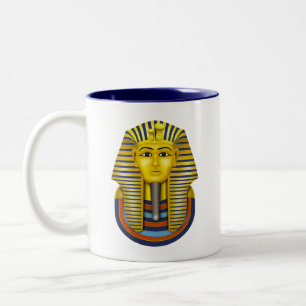 Tasse 2 Couleurs Pharaon d'or égyptien et Ankh