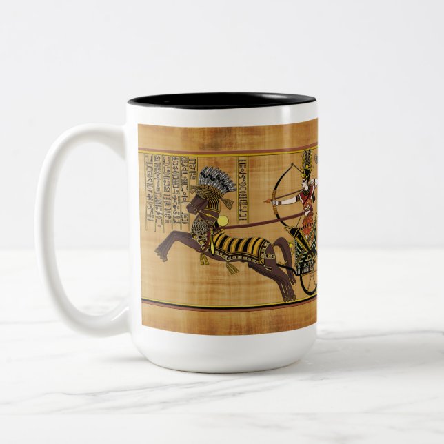 Tasse 2 Couleurs Pharaon égyptien Ramesses II & Chariot à Kadesh (Gauche)