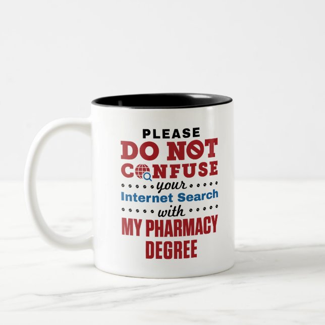 Tasse 2 Couleurs Pharmacienne Drôle Citation Digne de pharmacie (Gauche)