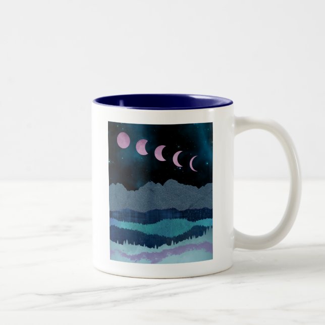 Tasse 2 Couleurs Phases de lune rose Paysage (Droit)