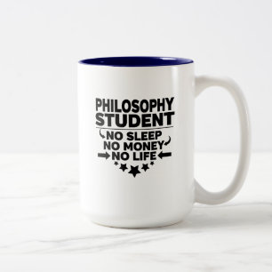 Tasse 2 Couleurs Philosophie Étudiant Non Sommeil Non Argent Non Vi