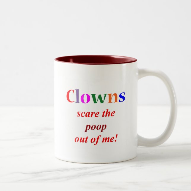 Tasse 2 Couleurs Phobie de clown (Droit)