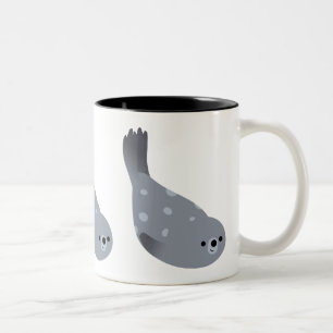 Tasse 2 Couleurs Phoque De Bassin De Dessin Animé De Natation Migno