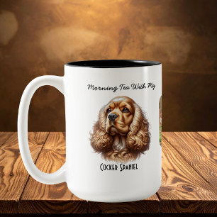 Tasse 2 Couleurs Photo Cocker Spaniel Personnaliser