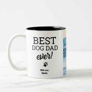 Tasse 2 Couleurs Photo de chien personnalisée Meilleur papa pour ch