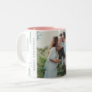Tasse 2 Couleurs Photo de famille moderne sous l'arbre vert pour le