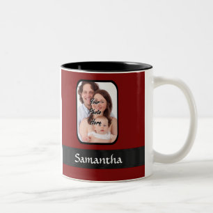 Tasse 2 Couleurs Photo faite sur commande rouge et noire