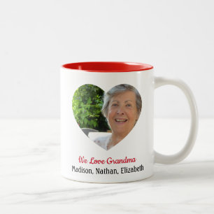 Tasse 2 Couleurs Photo GrandCustom "We Love Grandma"