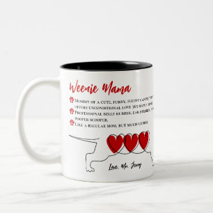 Tasse 2 Couleurs Photo personnalisée Dachshund Doxie Maman Définiti