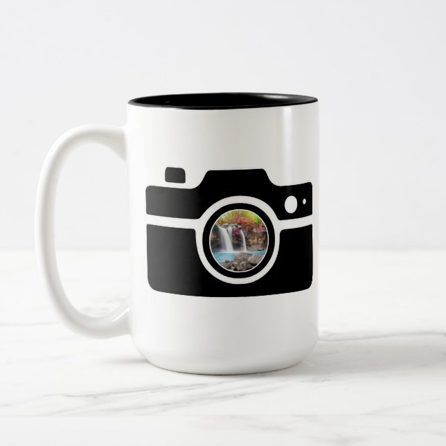 Tasse 2 Couleurs Photo personnalisée de la caméra (Gauche)