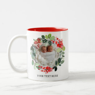 Tasse 2 Couleurs Photo personnalisée de la serrure pendant les fê