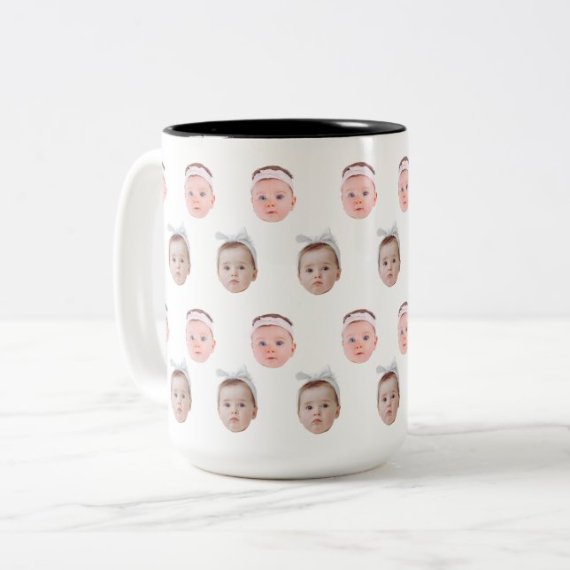 Tasse 2 Couleurs Photo Personnelle, Visage Personnalisé, Visage Per (Devant gauche)