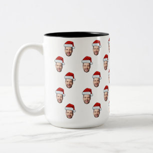 Tasse 2 Couleurs Photo sur mesure Santa Hat Cadeau de Noël