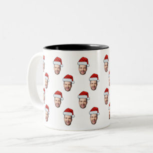 Tasse 2 Couleurs Photo sur mesure Santa Hat Cadeau de Noël