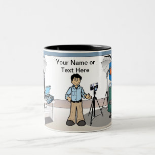 Tasse 2 Couleurs Photographe - Dessin masculin par PrintedPerfectio