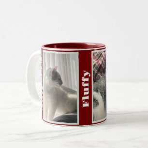 Tasse 2 Couleurs Photos et noms d'animaux de compagnie bordeaux