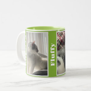 Tasse 2 Couleurs Photos et noms d'animaux de compagnie vert citron