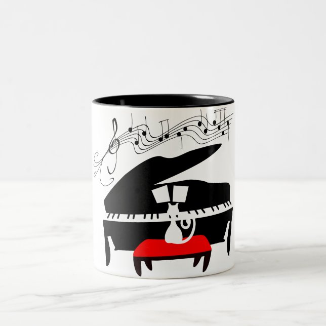 Tasse 2 Couleurs Piano cat (Centre)
