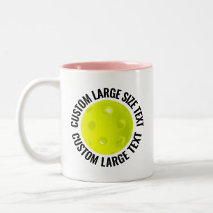 Tasse 2 Couleurs Pickleball & Grand Texte ROSE 330ml Personnalisé