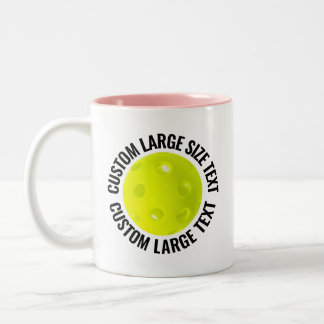 Tasse 2 Couleurs Pickleball & Grand Texte ROSE 330ml Personnalisé