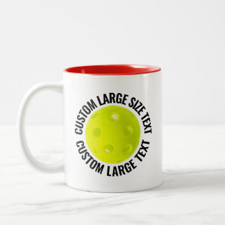 Tasse 2 Couleurs Pickleball & Grand Texte ROUGE 11oz Personnalisé