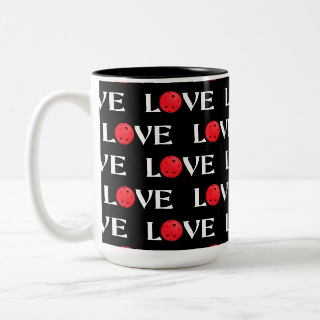Tasse 2 Couleurs Pickleball Love Red & Black Valentine Pickleball (Gauche)